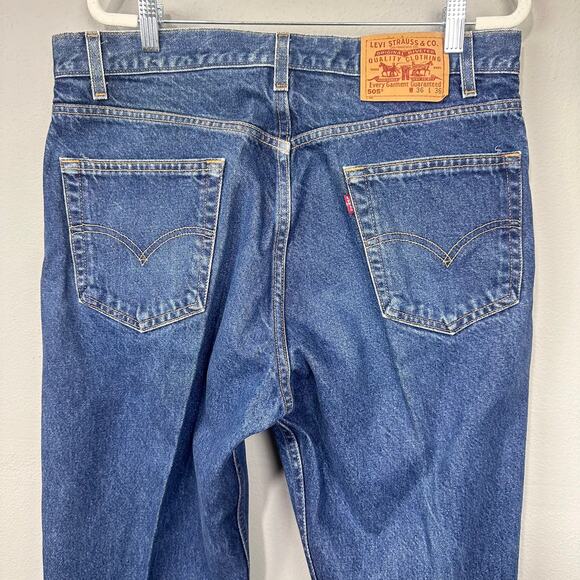 VTG Levis 505 Jeans Mens 36x36 Blue Dark Wash Regular Fit Denim Y2K Western - Picture 7 of 9